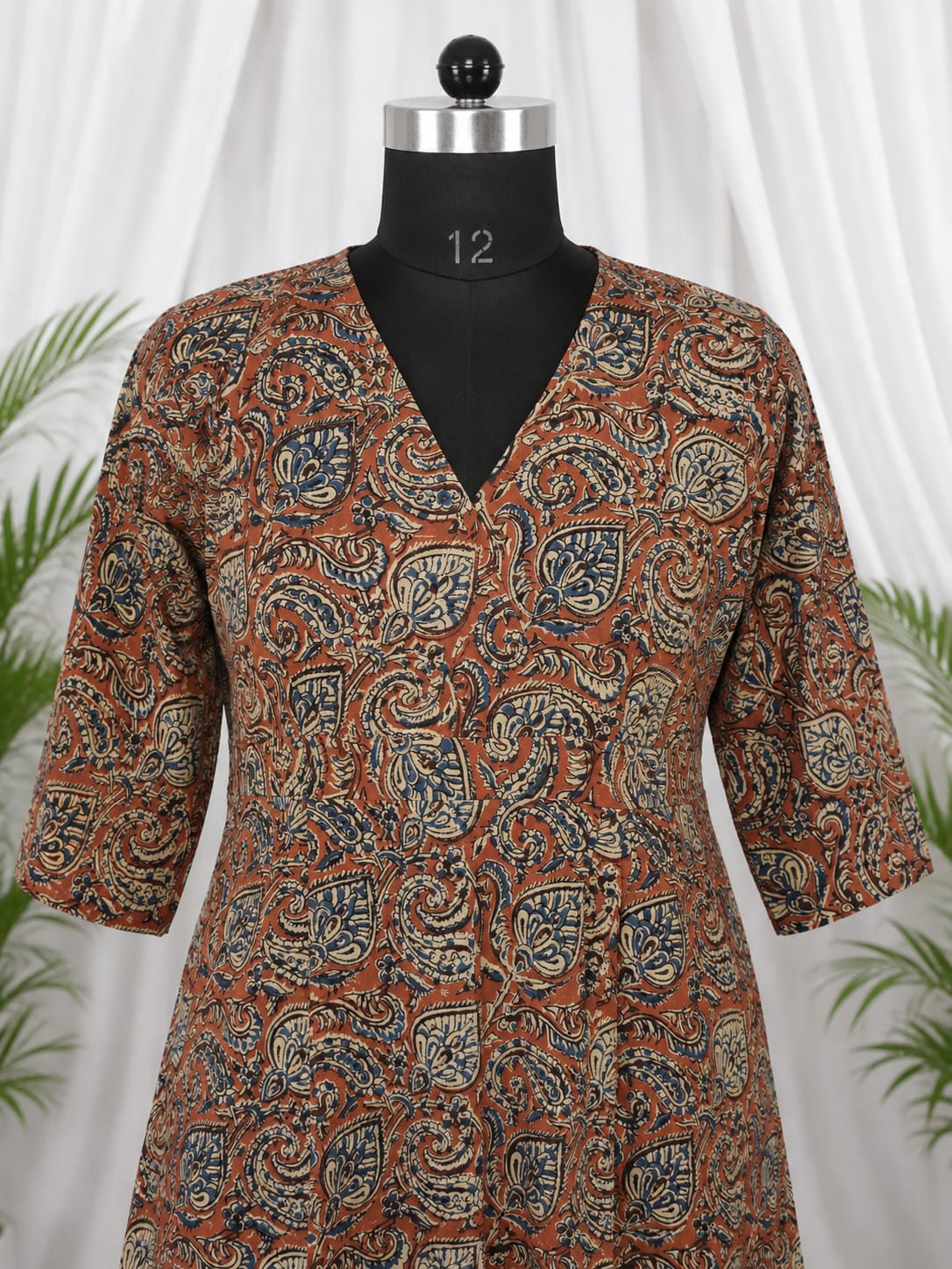 Kalamkari Angrakha Dress