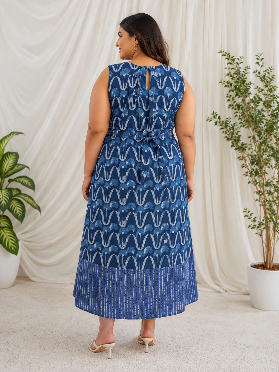 Indigo A- line dress