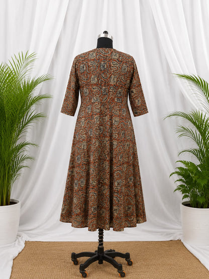 Kalamkari Angrakha Dress