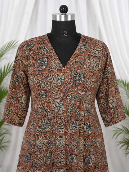Kalamkari Angrakha Dress