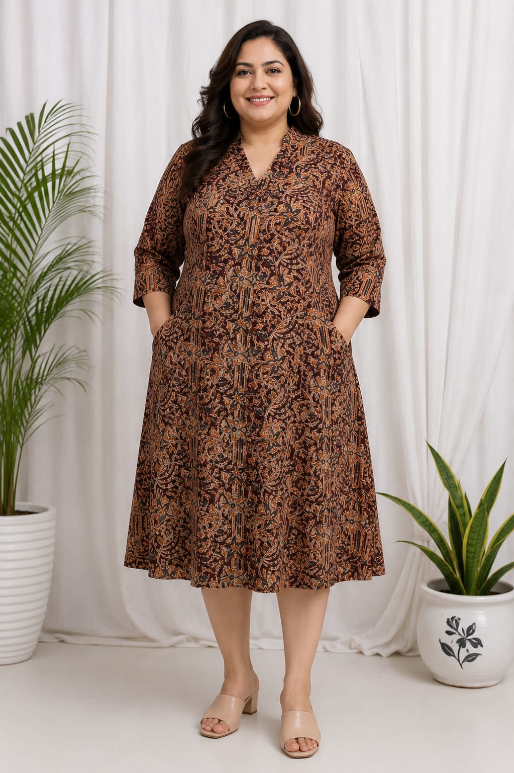 Kalamkari A-Line Dress
