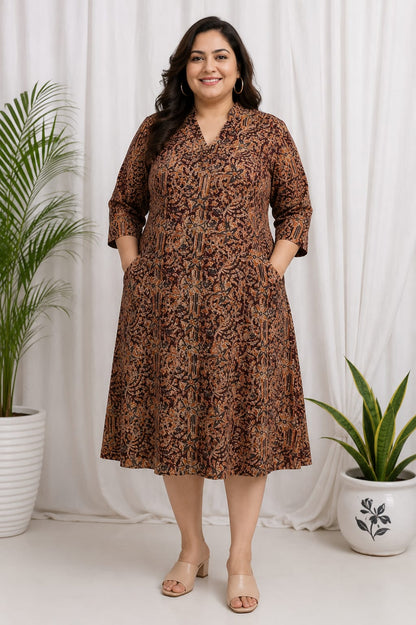 Kalamkari A-Line Dress