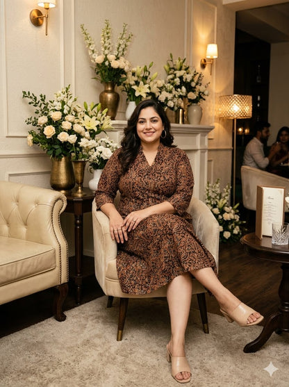 Kalamkari A-Line Dress