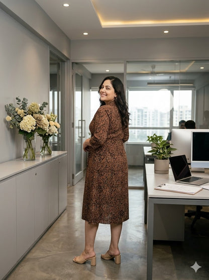 Kalamkari A-Line Dress