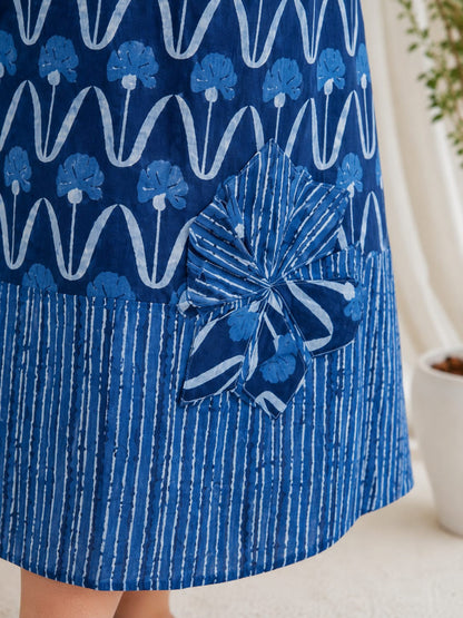 Indigo A- line dress