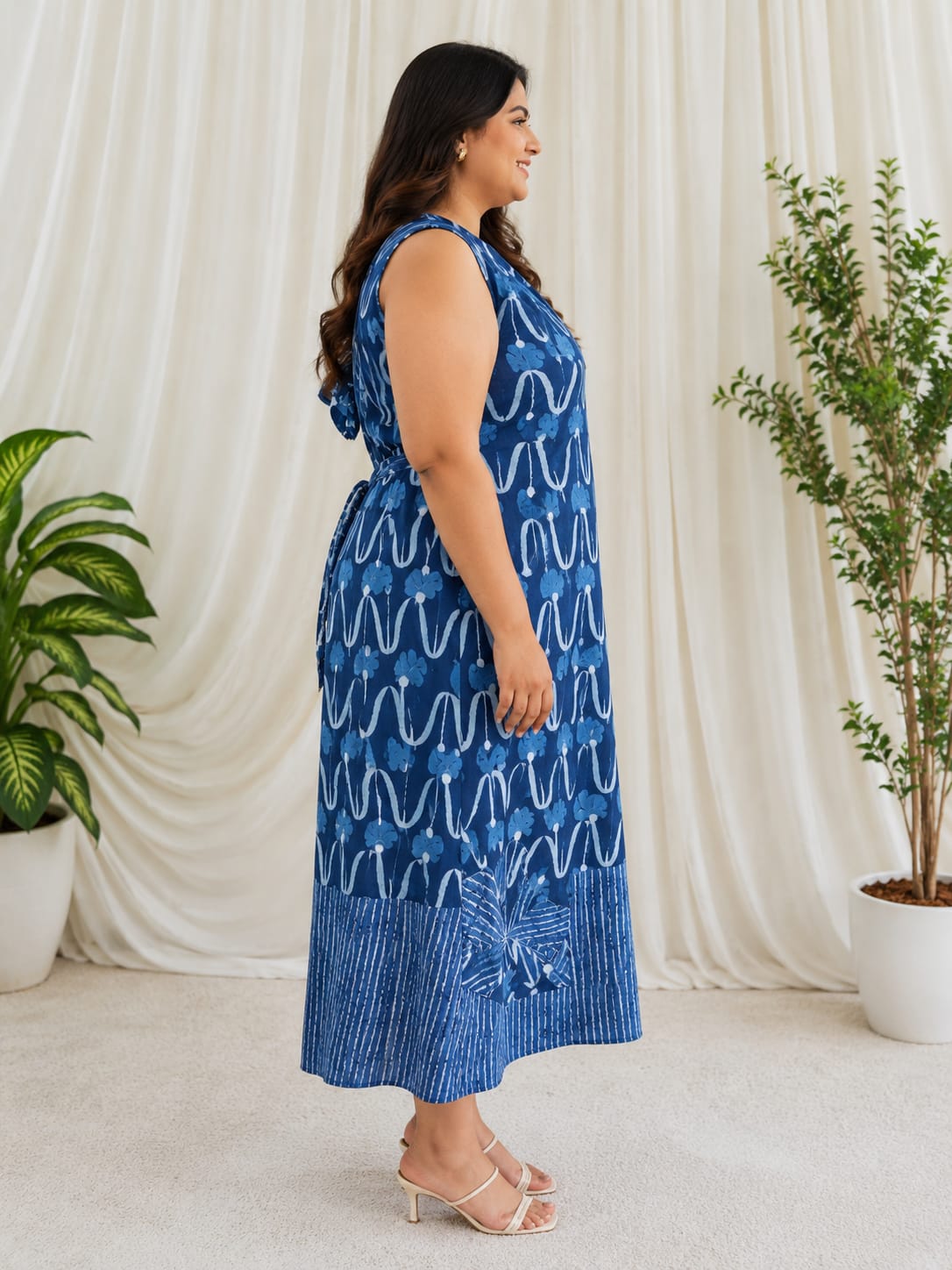 Indigo A- line dress