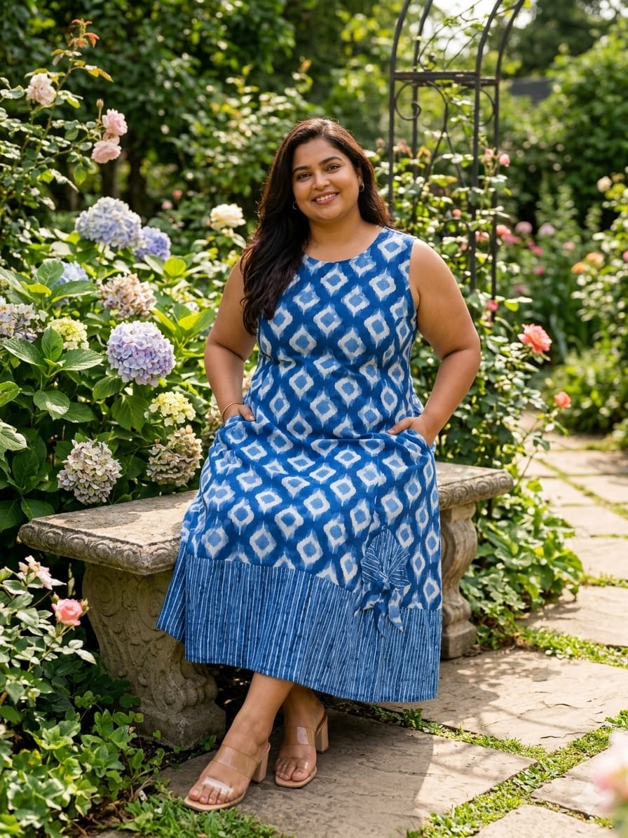 Indigo A-Line Dress