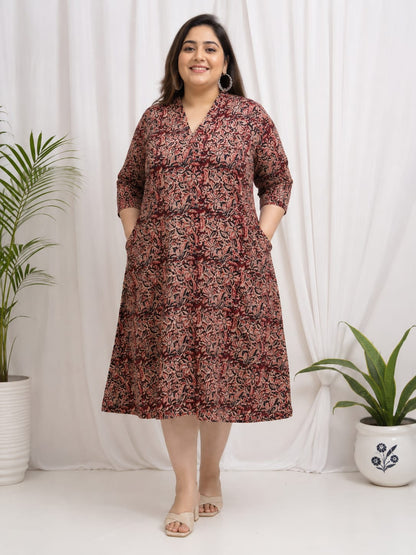 Kalamkari A-Line Dress