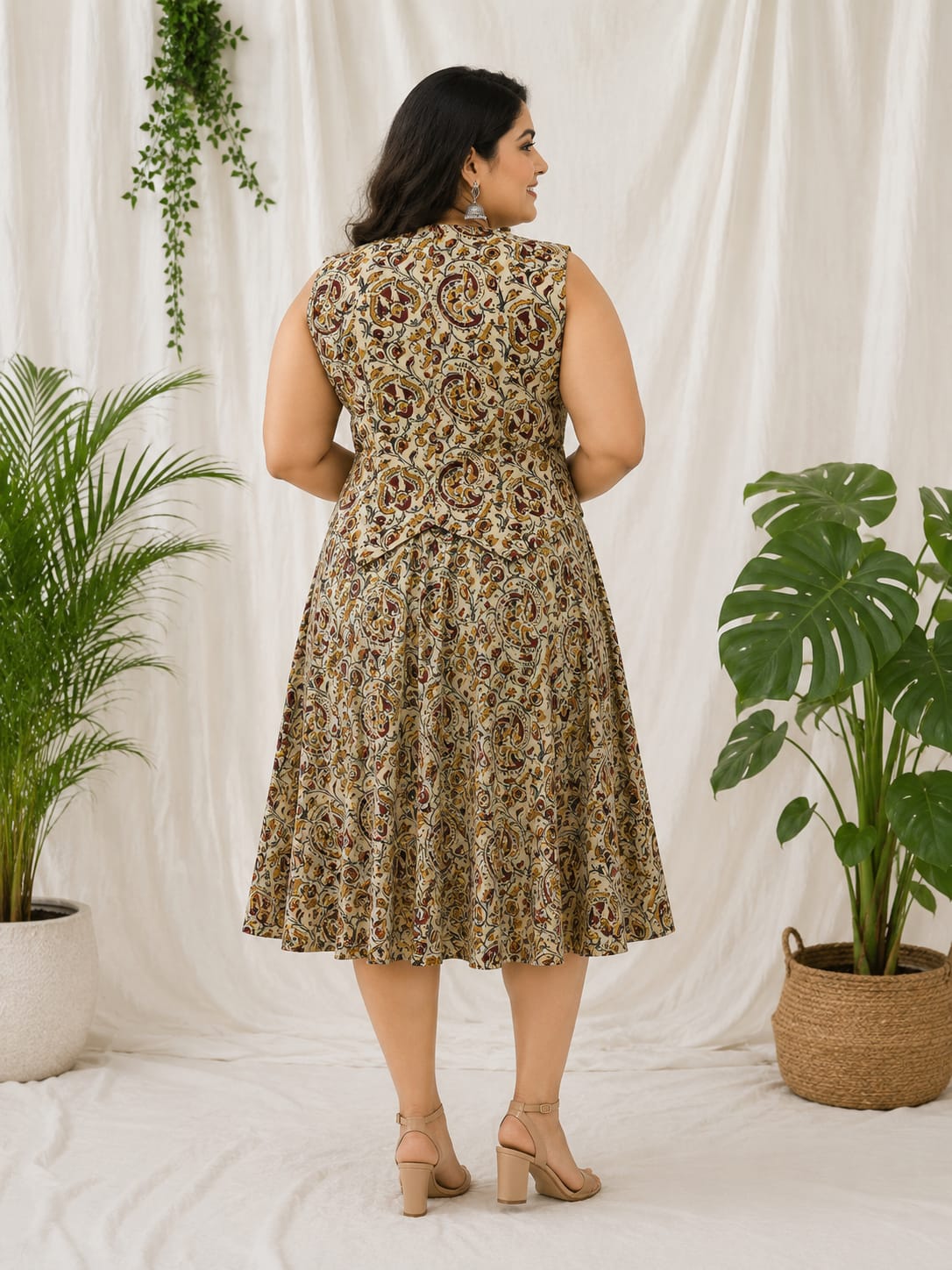 Kalamkari Vest & Skirt Set