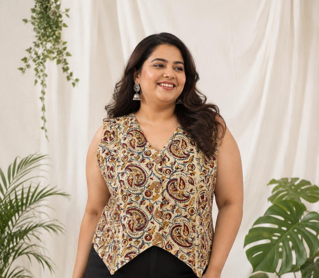 Kalamkari Vest & Skirt Set