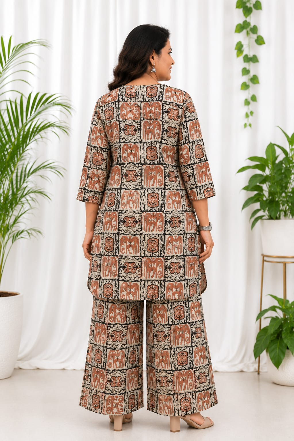 Ajrakh V-Neck  Co-Ord Set