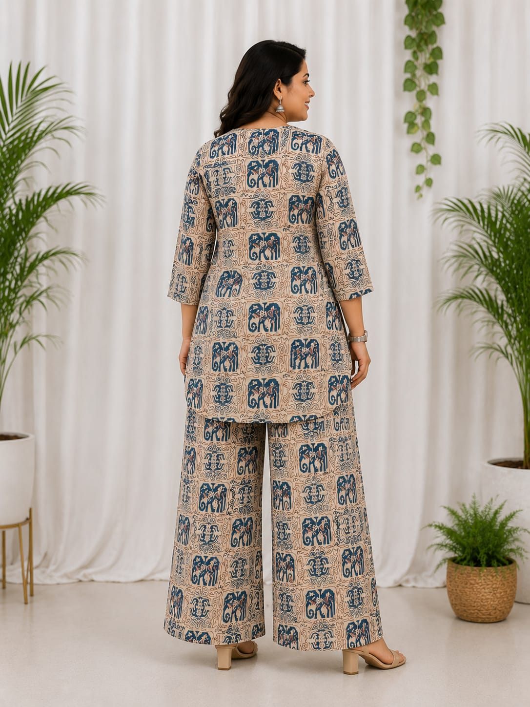 Ajrakh V-Neck Co-Ord set