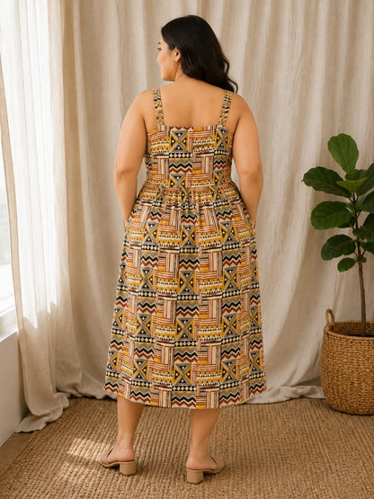 Kalamkari Fit & Flare Dress