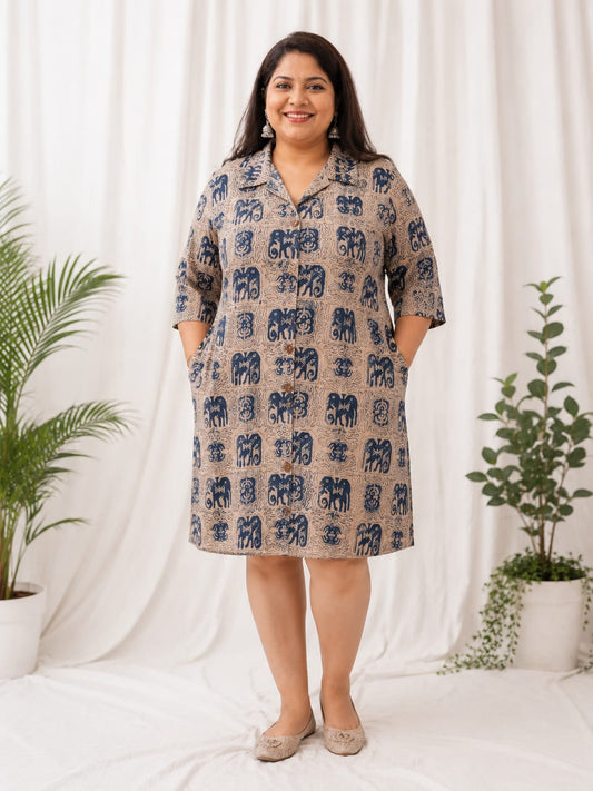 Ajrakh Shirt Dress