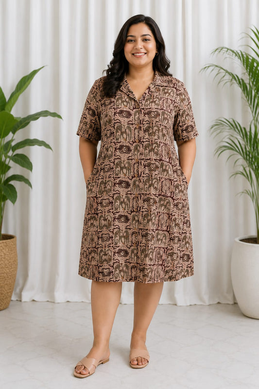 Ajrakh Shirt Dress