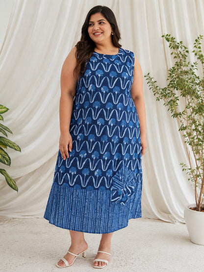 Indigo A- line dress