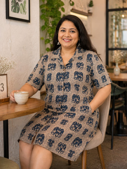 Ajrakh Shirt Dress