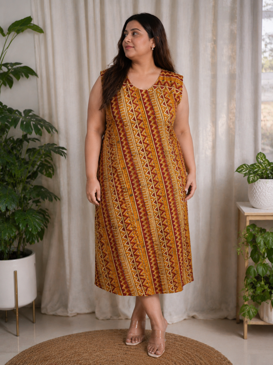 Handblock Kalamkari Dress